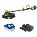 Sun Joe 24V-ST14B 14'' iON+ Cordless Dual-Line String Trimmer with 4.0 Ah Battery and Rapid Charger 20024VST14B